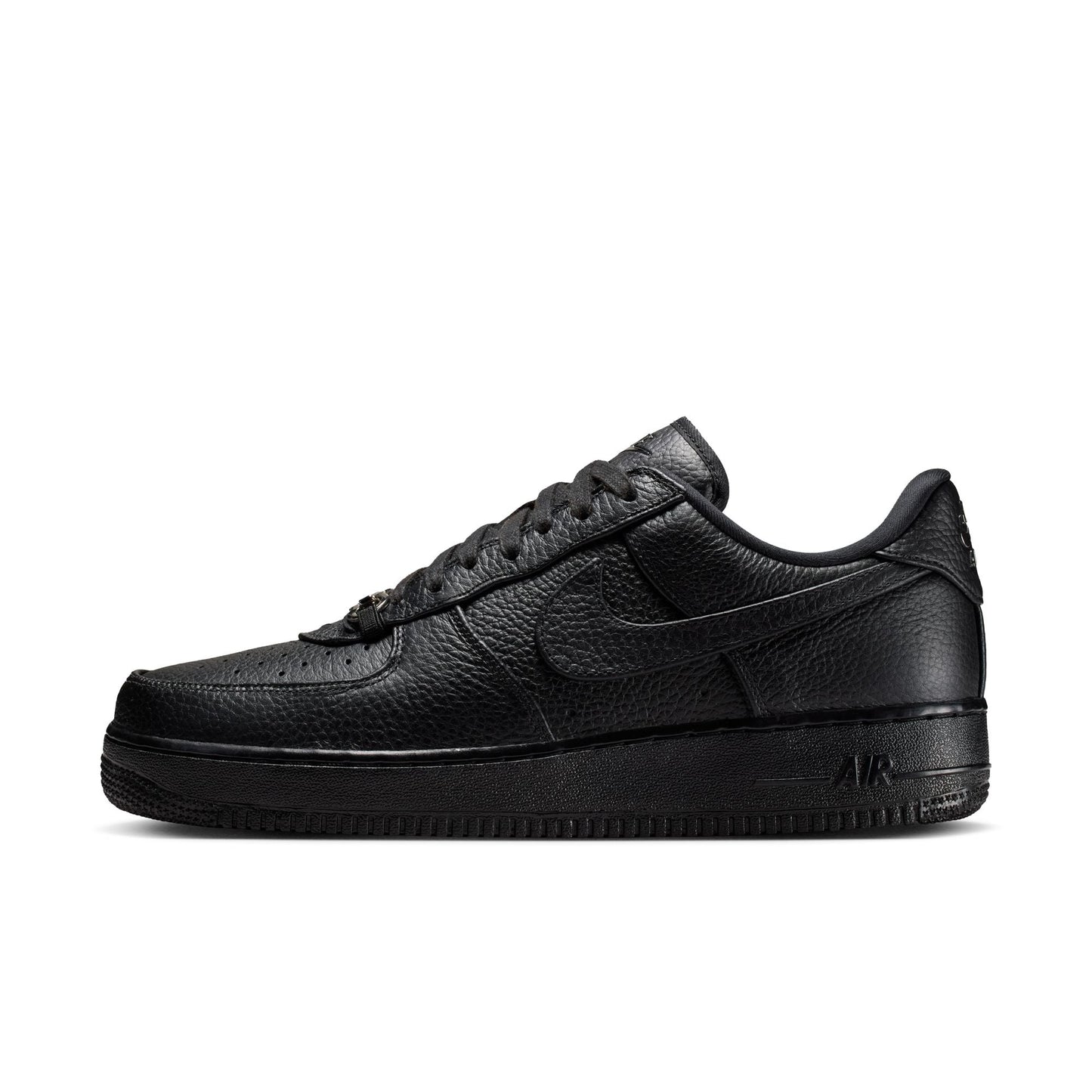 Nike Air Force 1 Low Retro Premium in Black and Metallic Silver, men's sneaker, view 5