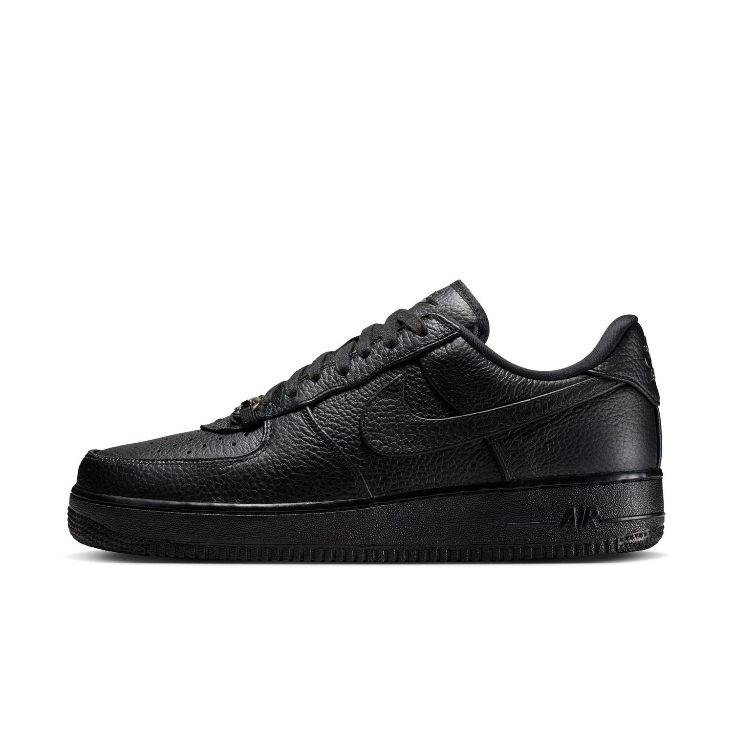 Nike Air Force 1 Low Retro Premium in Black and Metallic Silver, men's sneaker, view 5