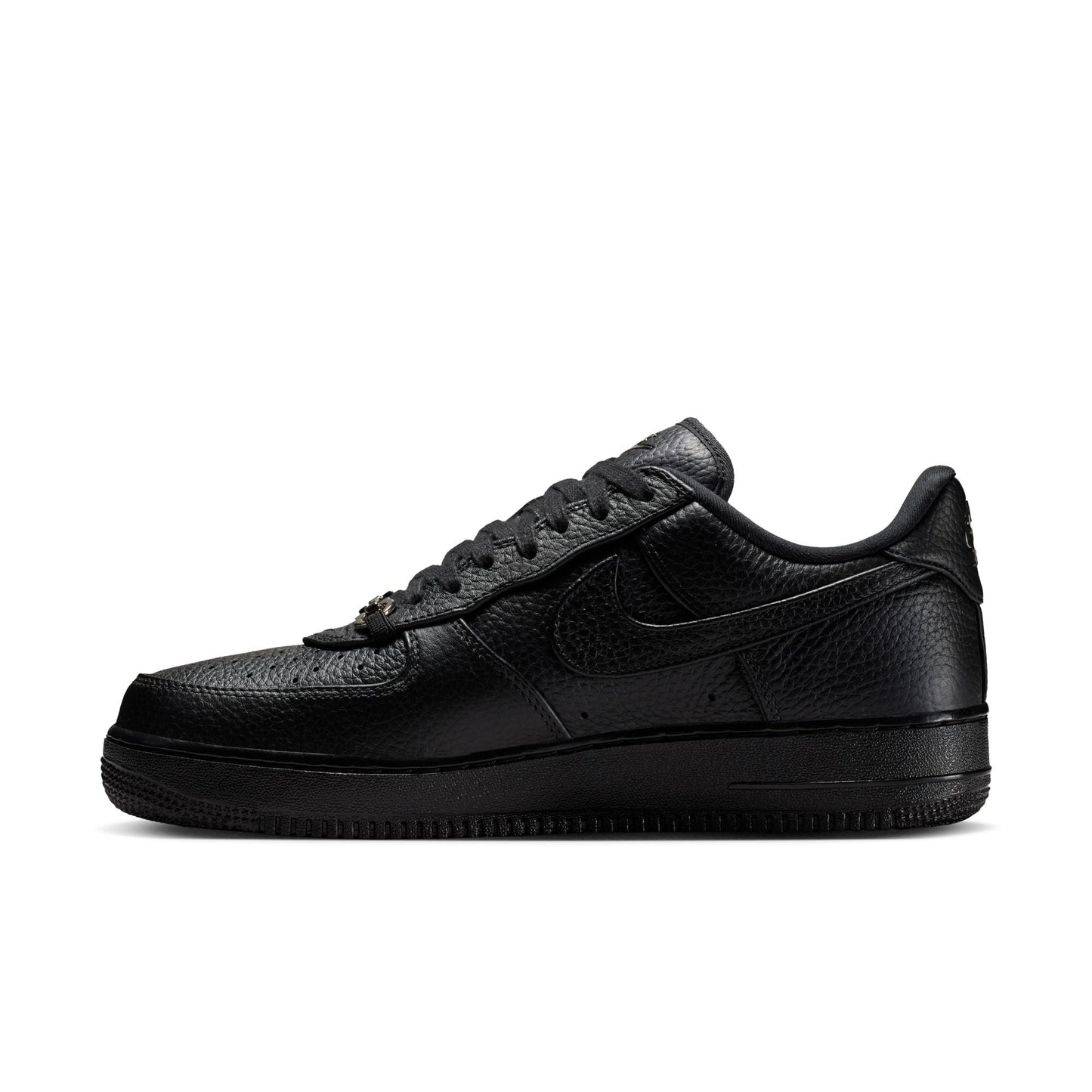 Nike Air Force 1 Low Retro Premium in Black and Metallic Silver, men's sneaker, view 8