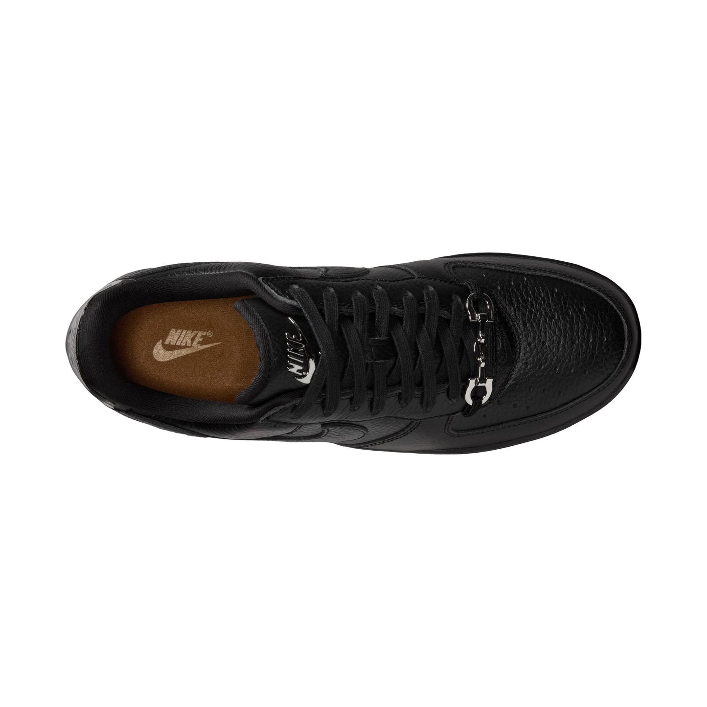 Nike Air Force 1 Low Retro Premium in Black and Metallic Silver, men's sneaker, view 10