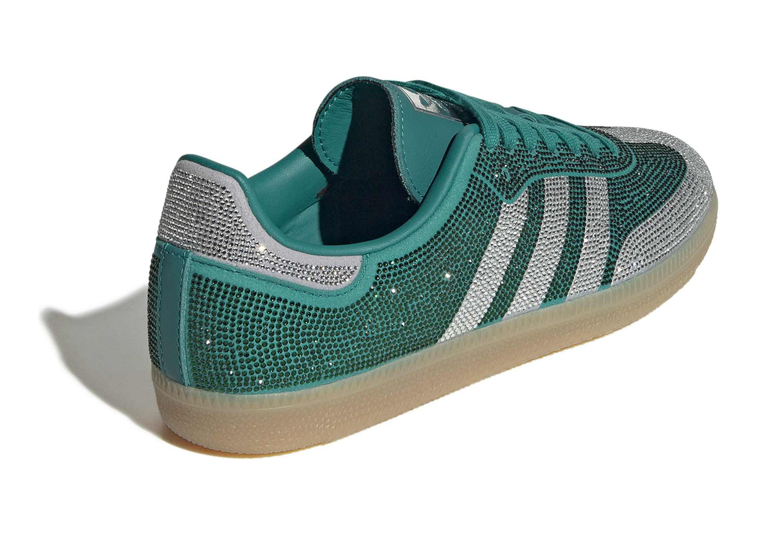 Women's Adidas Samba OG in Equipment Green / Silver Metallic / Gum — view 2