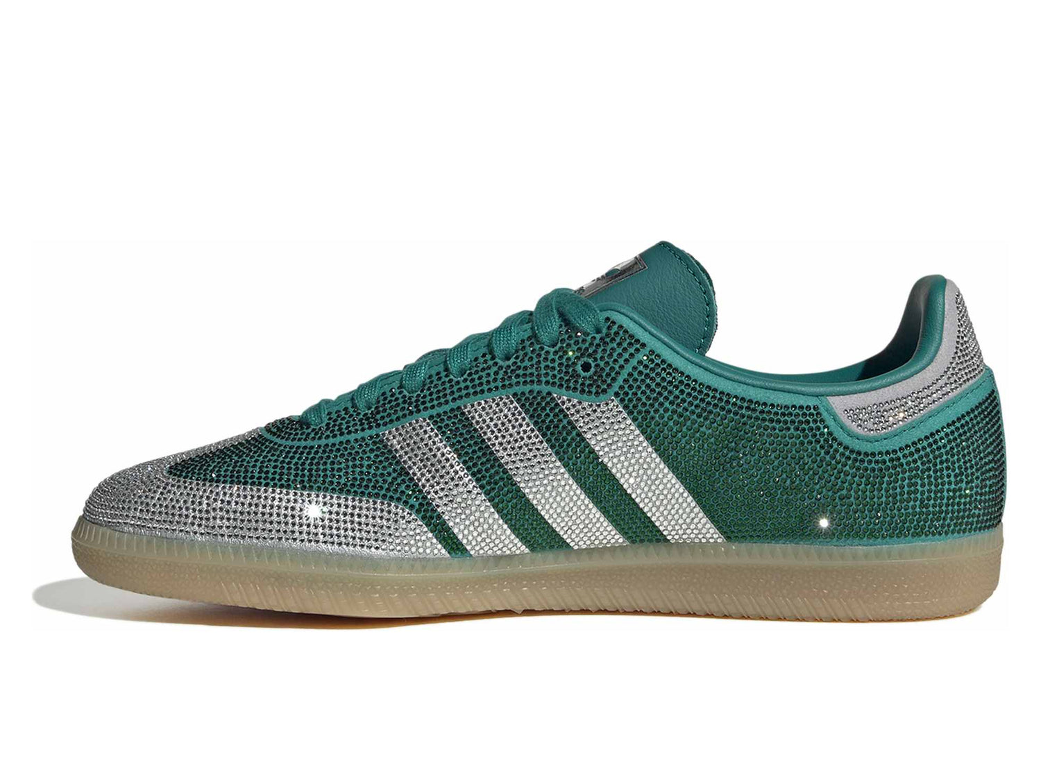 Women's Adidas Samba OG in Equipment Green / Silver Metallic / Gum — view 3