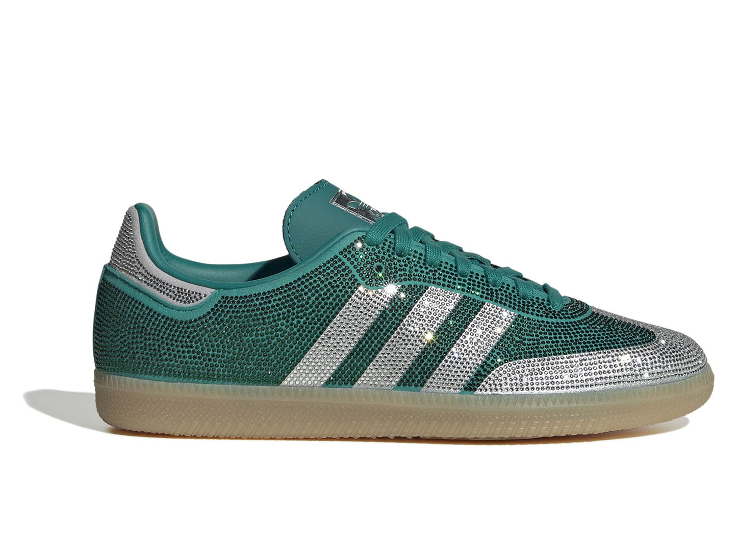 Women's Adidas Samba OG in Equipment Green / Silver Metallic / Gum — view 6