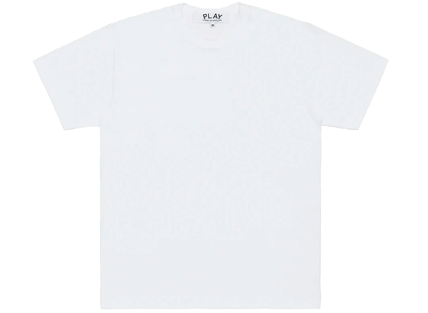 Comme des Garçons Play T-Shirt mit schwarzem Emblem und Rückenlogo in Weiß