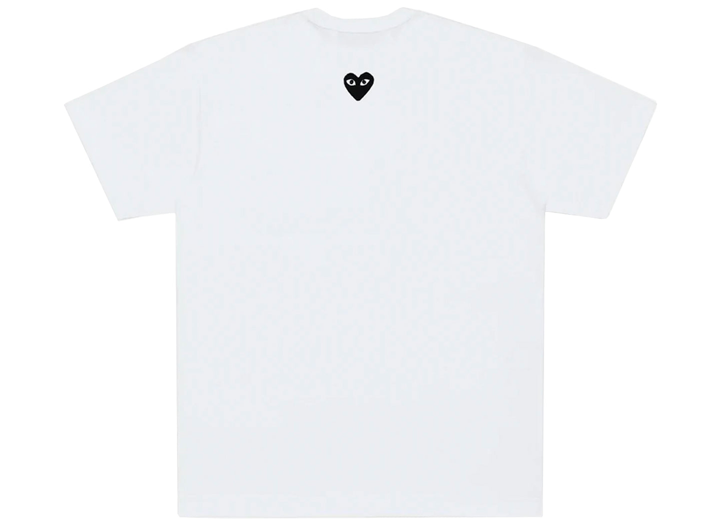 Comme des Garçons Play T-Shirt mit schwarzem Emblem und Rückenlogo in Weiß