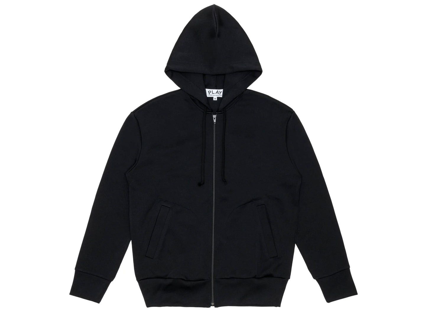 Comme des Garçons Play Nylon Black Emblem Back Logo Full Zip Hoodie in Schwarz