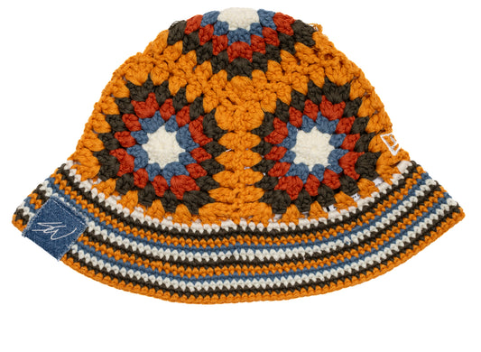 New Era x Sean Wotherspoon Crochet Knit Explorer Bucket Hat in Orange