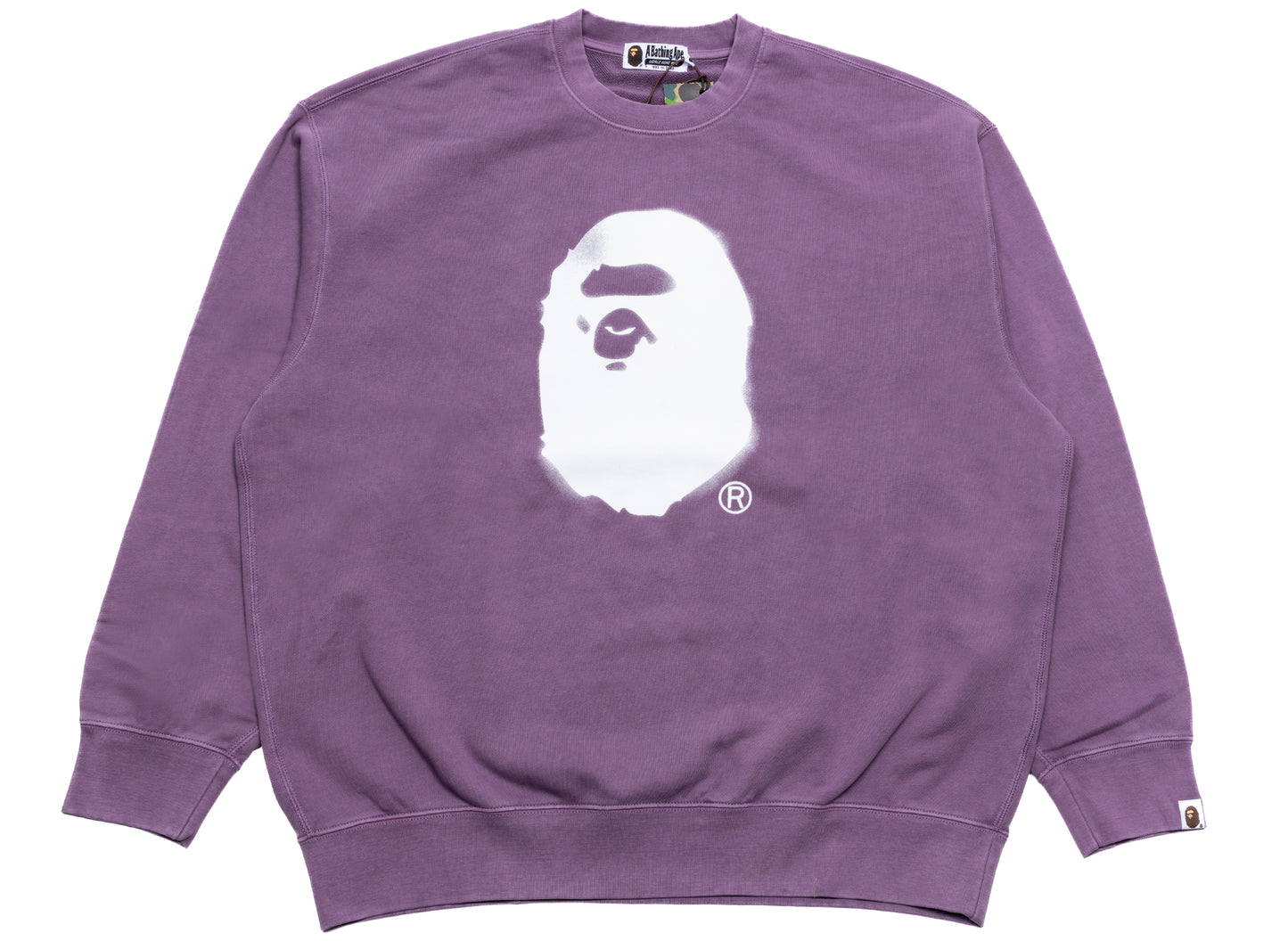 Sudadera teñida A Bathing Ape Spray Ape con cuello redondo