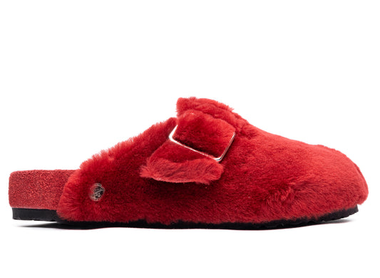 Birkenstock Boston 1774 de borreguillo rojo