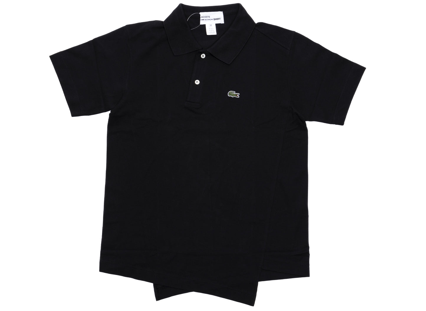 Comme des Garçons SHIRT x Lacoste schräges Kurzarm-Polo-Shirt in Schwarz