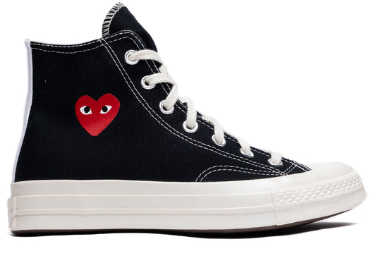 Converse Comme des Garçons Play Heart Chuck 70 Hi in Schwarz