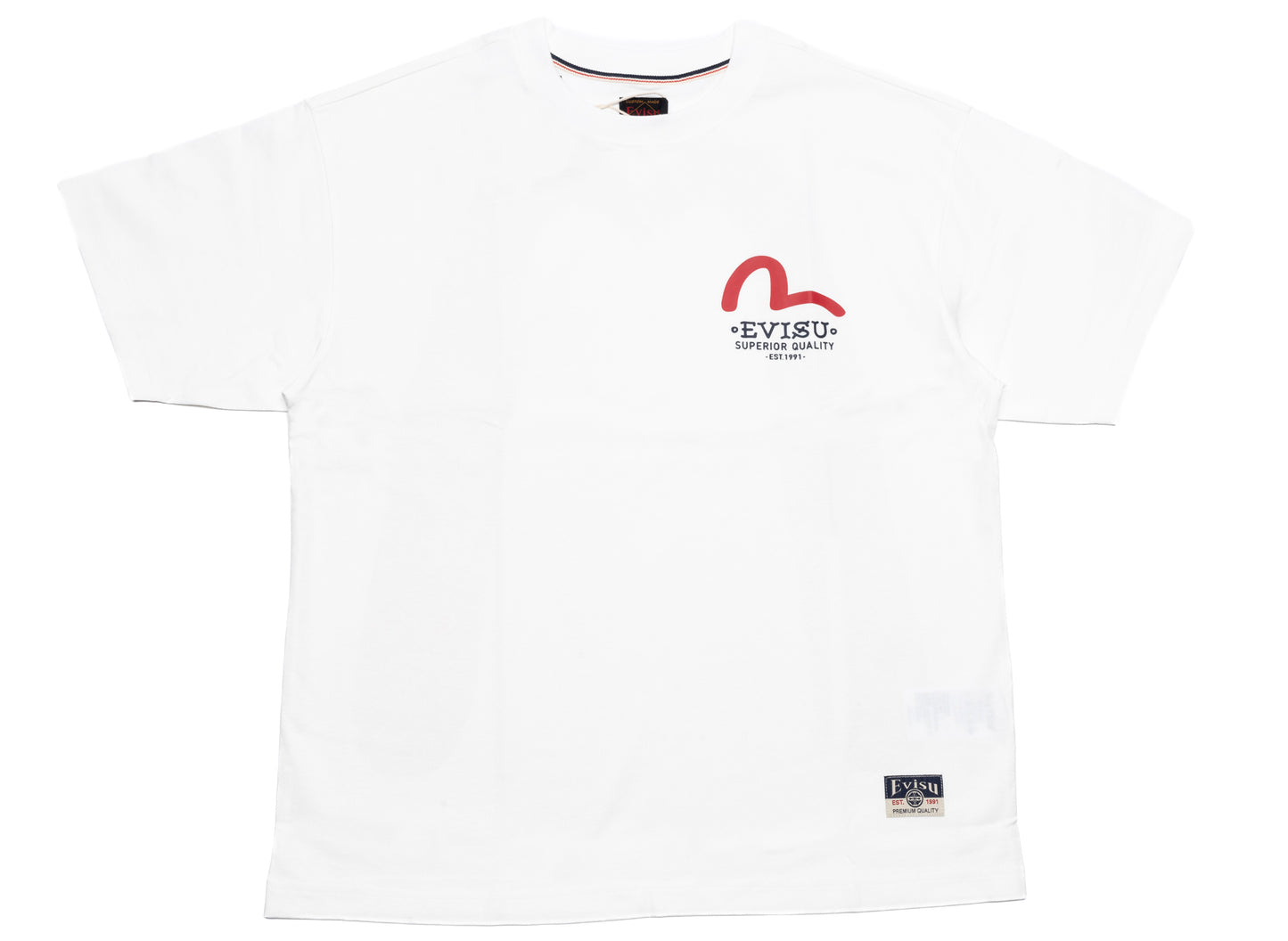 Camiseta Evisu Daicock estampada de manga corta en blanco