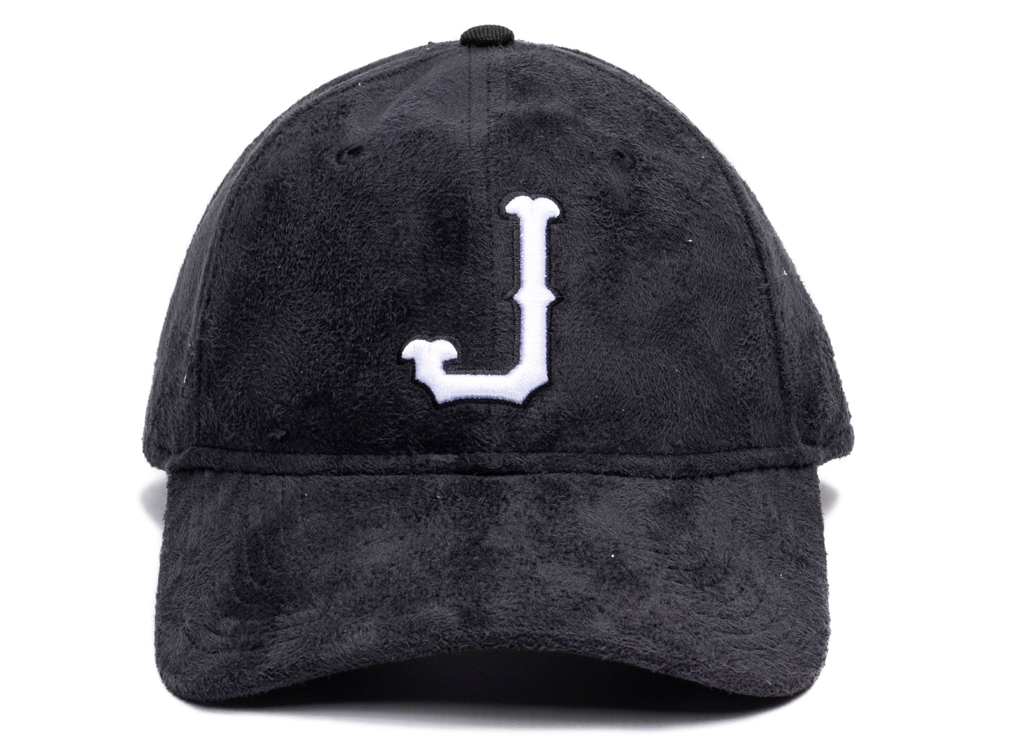 Gorra J de gamuza negra New Era