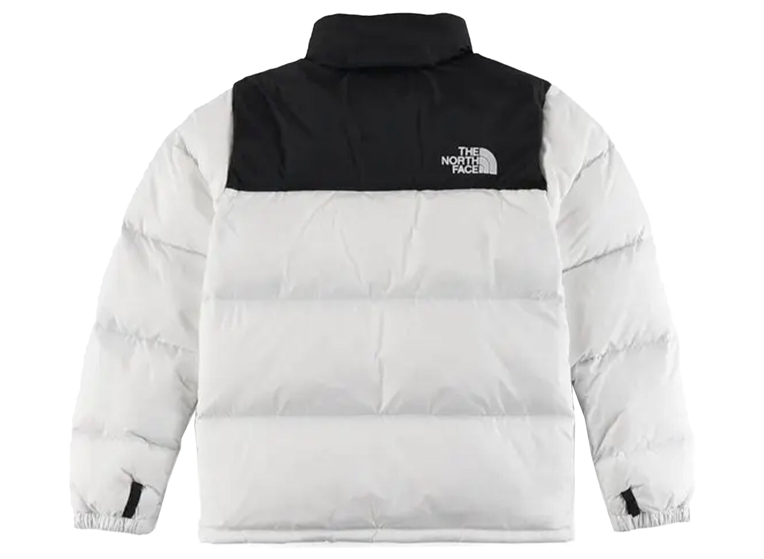 The North Face 1996 Retro Nuptse Jacket in White Dune and TNF Black, men's jacket, view 2