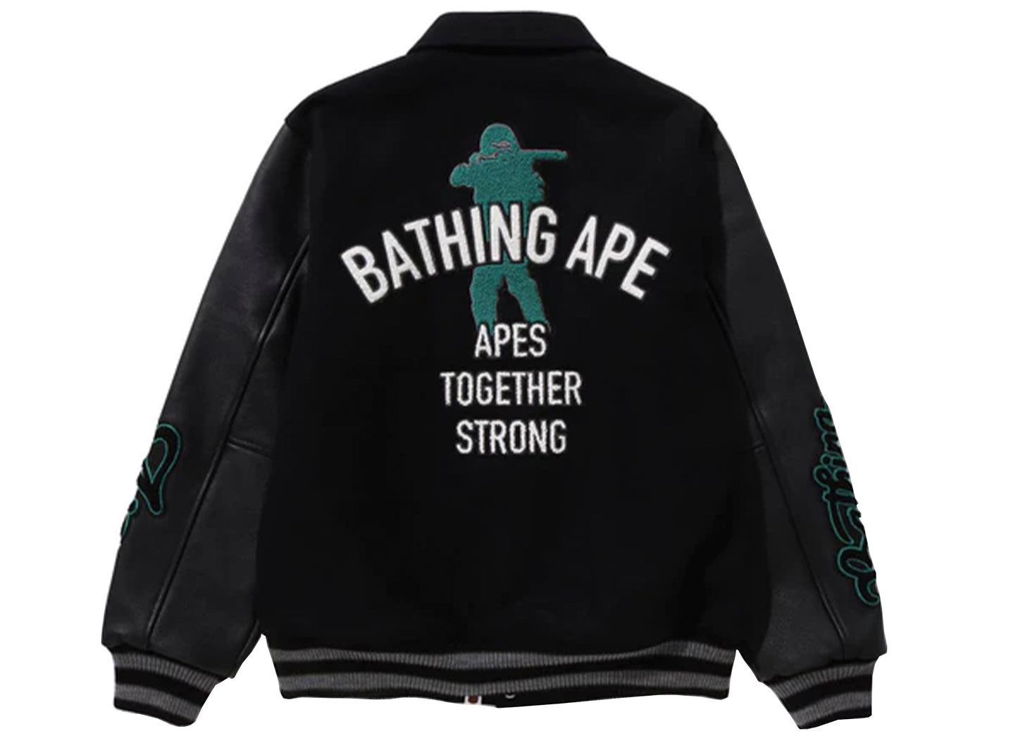 A Bathing Ape Bape Varsity Jacket in Black