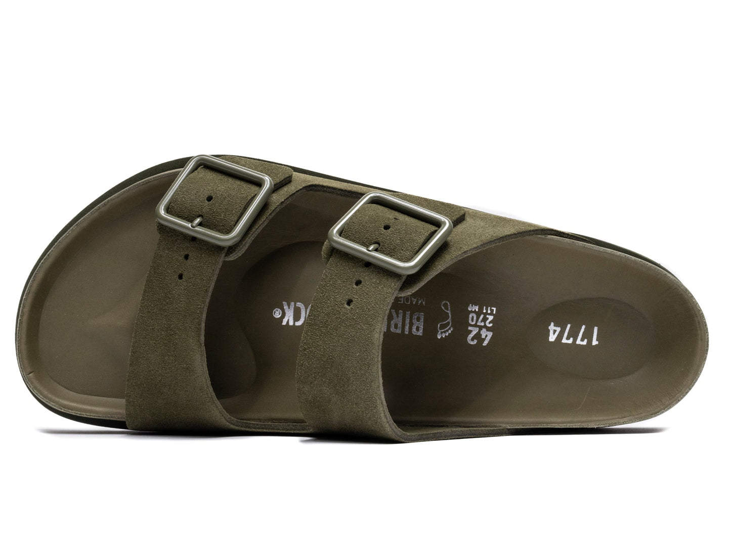 Birkenstock 1774 Arizona Wildleder/Leder in Moosgrün
