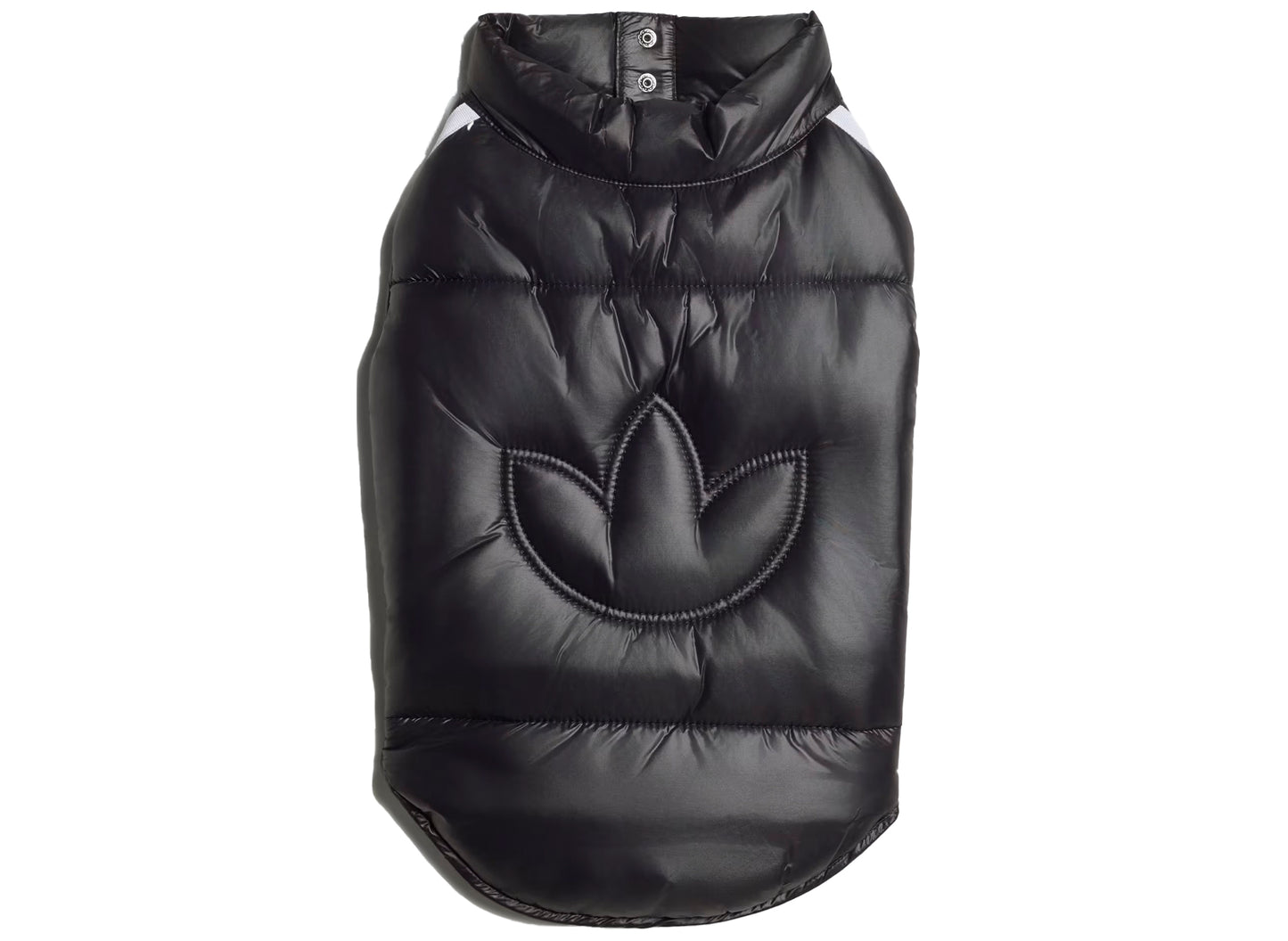adidas Pet Padded Vest in Black / White, logo view