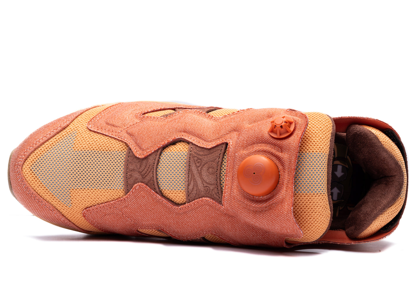 Reebok x Avatar: The Last Airbender Instapump Fury 94 in Orange / Yellow, top view