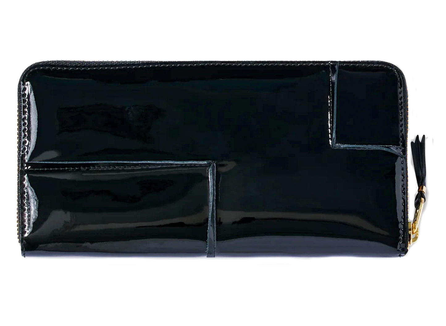 Comme des Garçon Reversed Hem Wallet in Schwarz