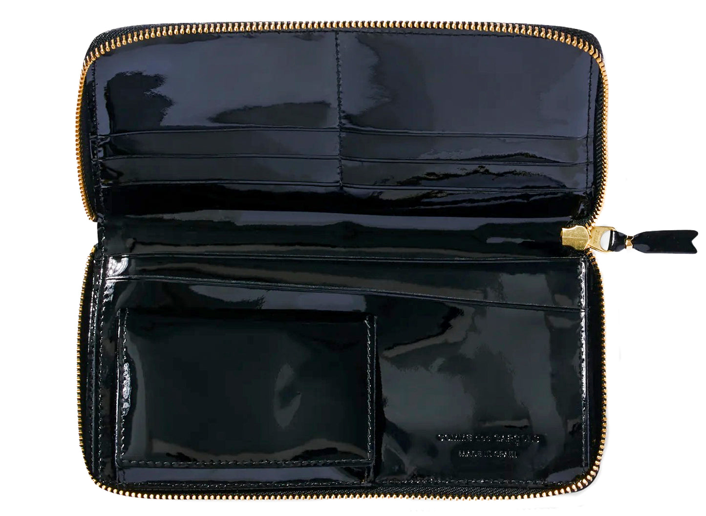 Comme des Garçon Reversed Hem Wallet in Schwarz