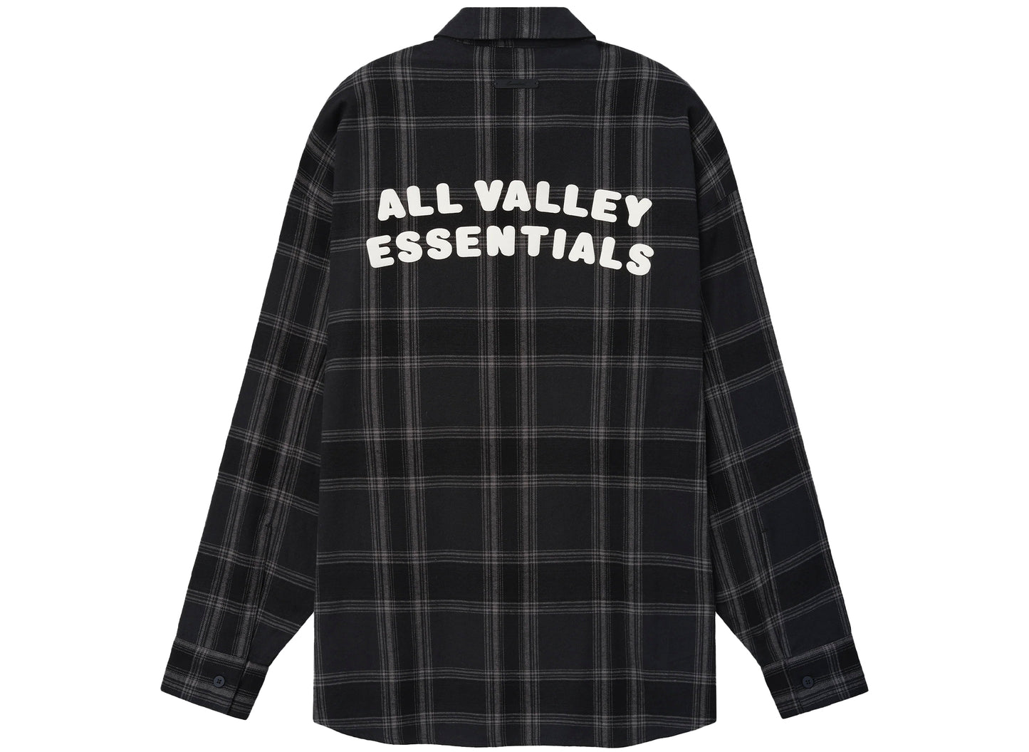 Fear of God Essentials Button Up Shirt in Vintage Black Plaid