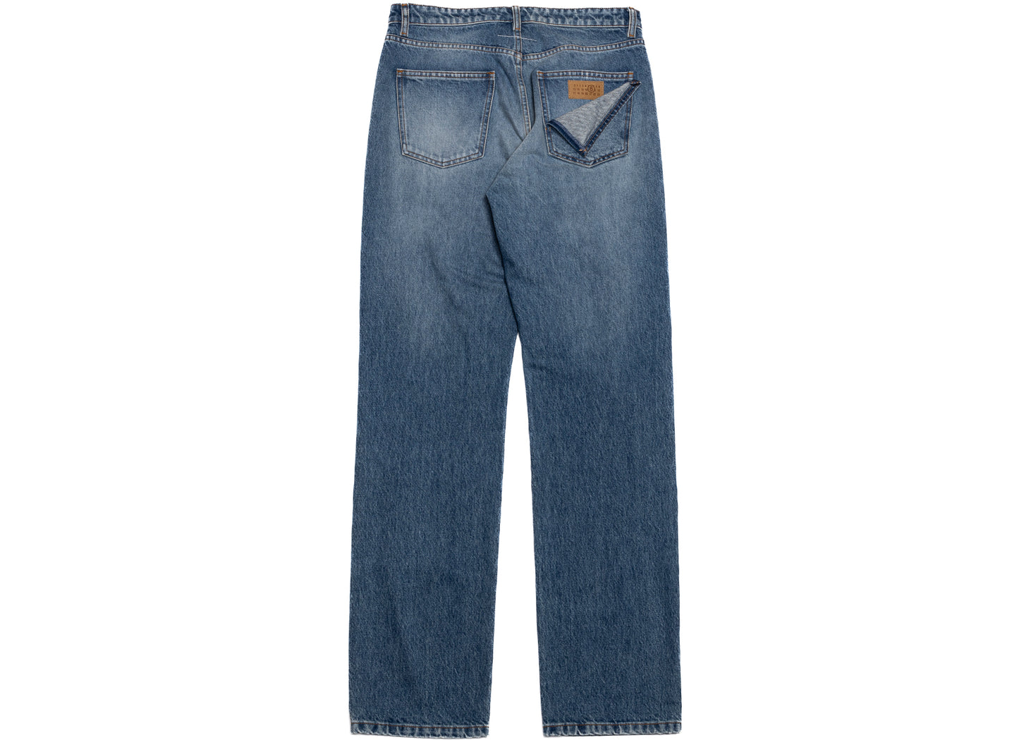 MM6 Maison Margiela Straight-Leg Denim Jeans in Blue, back view