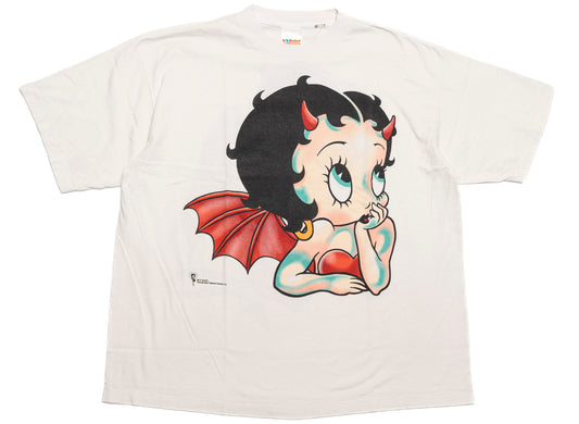Saint Michael Devil SS T-Shirt in White, men's white short sleeve t-shirt