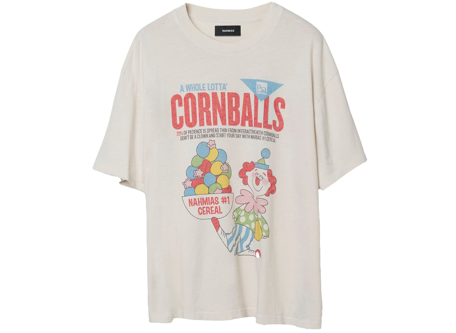 Nahmias Cornball Boxy Tee in Egg White, men's boxy t-shirt in white