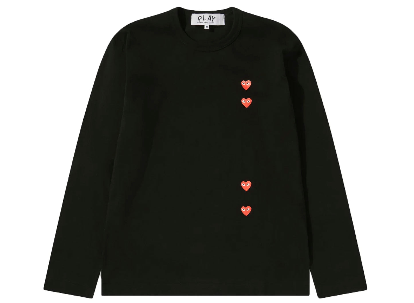 Comme des Garçons Play Multi Heart Langarmshirt in Schwarz