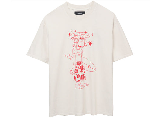 Nahmias Chadwick Cartoon Boxy Tee in Egg White, men's boxy t-shirt