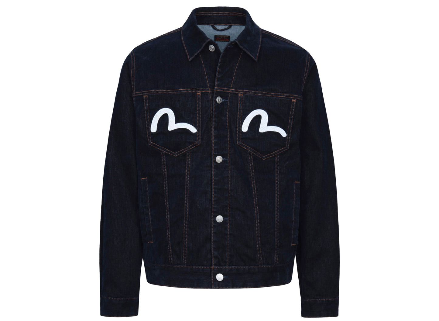 Chaqueta vaquera de corte regular Evisu con bordado Kamon y gaviota