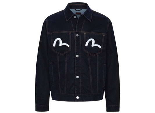 Chaqueta vaquera de corte regular Evisu con bordado Kamon y gaviota