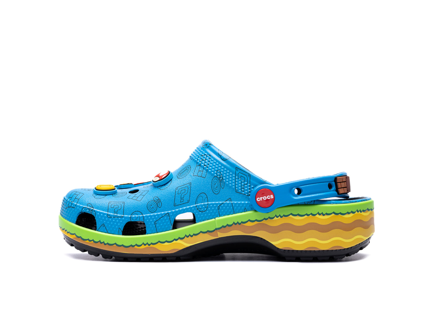 Toddler Crocs x Super Mario Classic Clog in multi-color, kids' molded slip-on clog, view 3