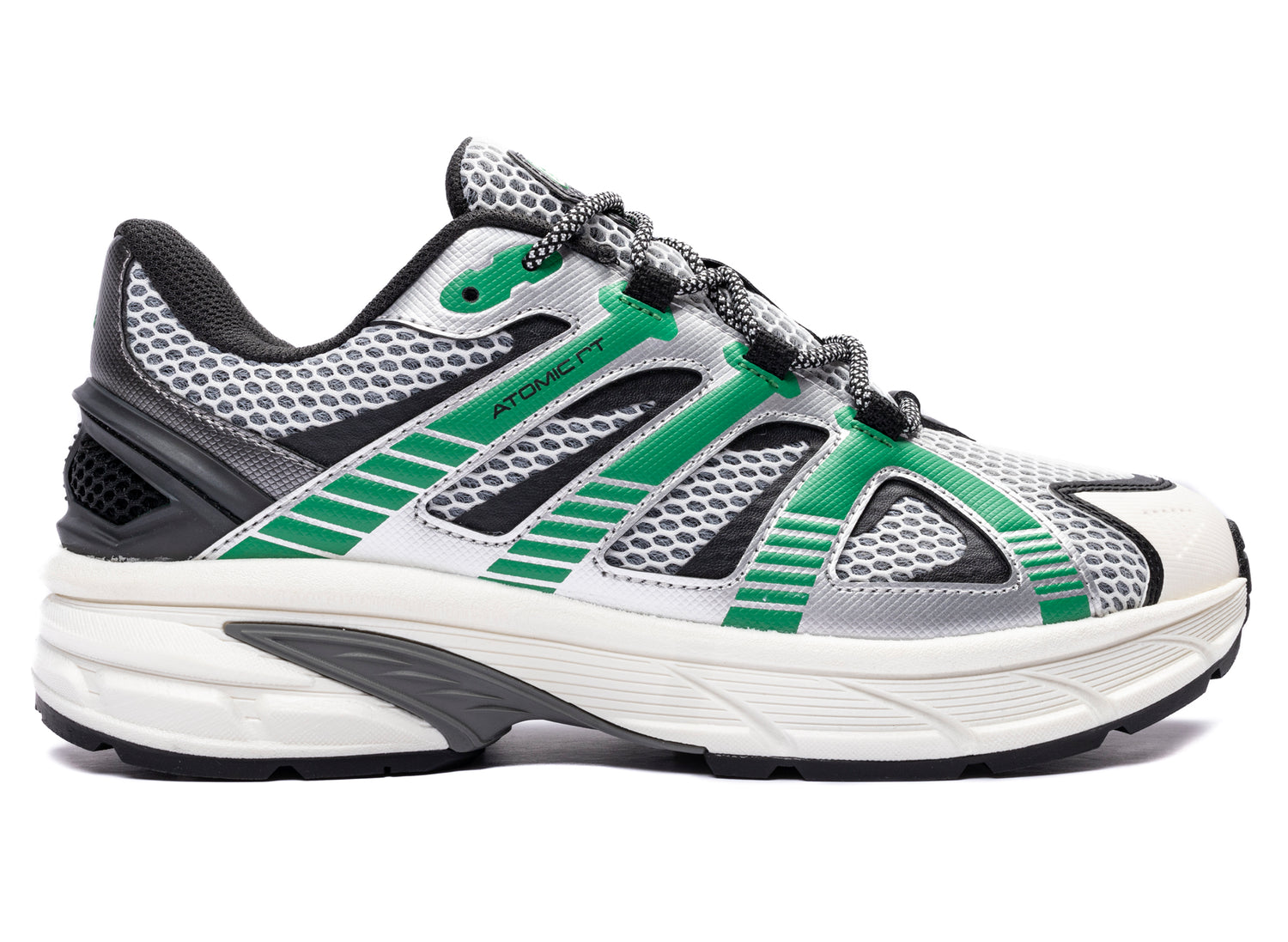 ANIMA Atomic RT in Green and White, men's lifestyle sneaker, lead view