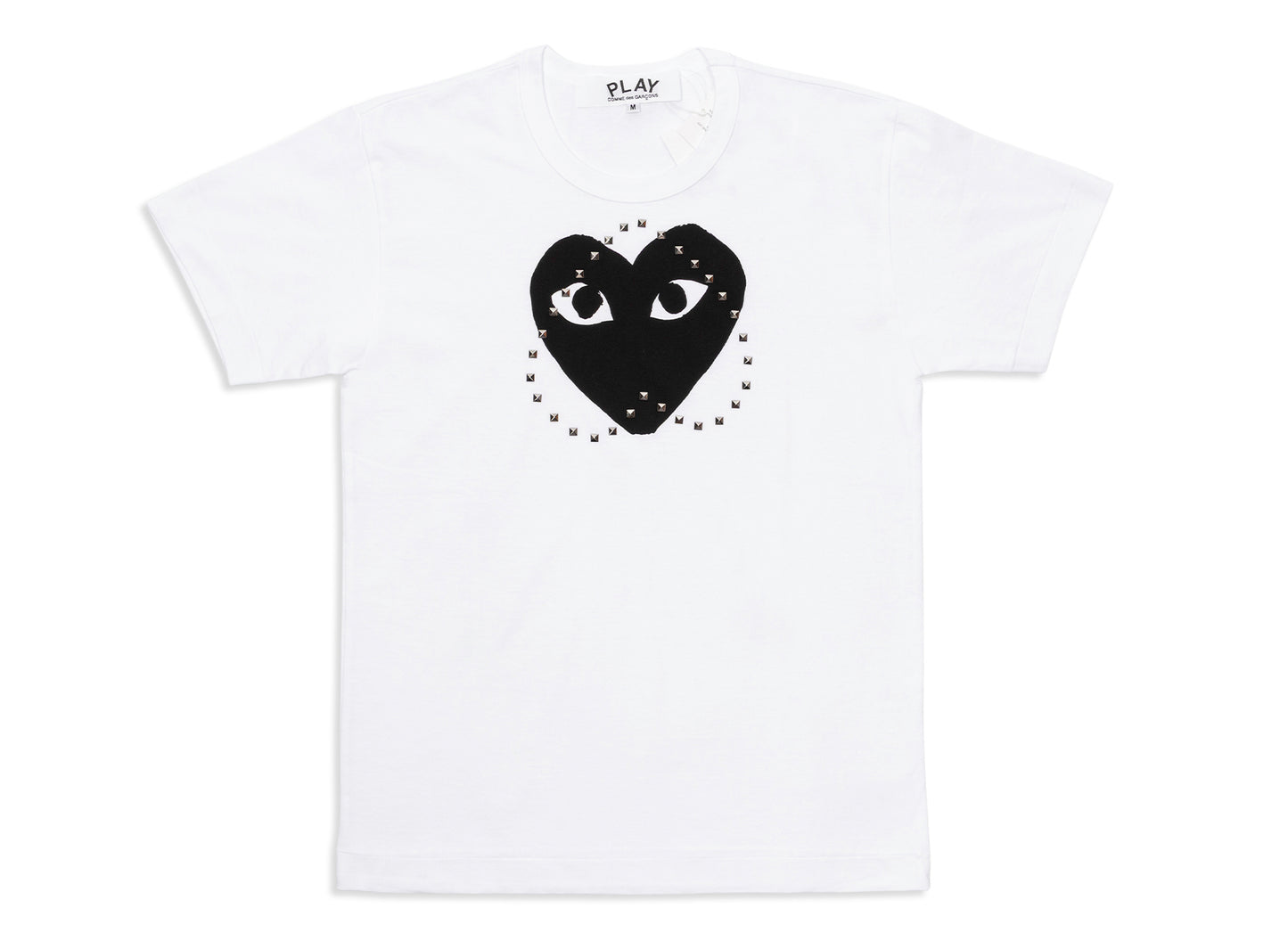 Comme des Garçons PLAY T-Shirt mit großem Stud Print Jumbo Heart in Weiß