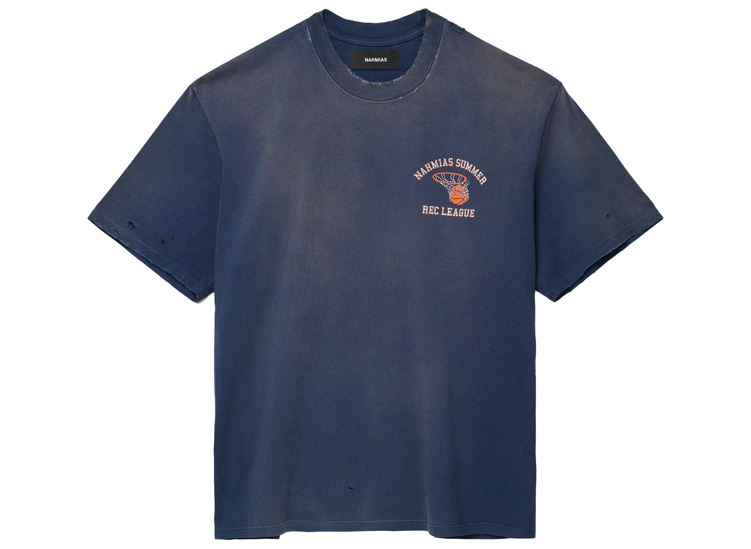 Nahmias Rec League Boxy Tee in Navy, men's navy boxy t-shirt, view 1