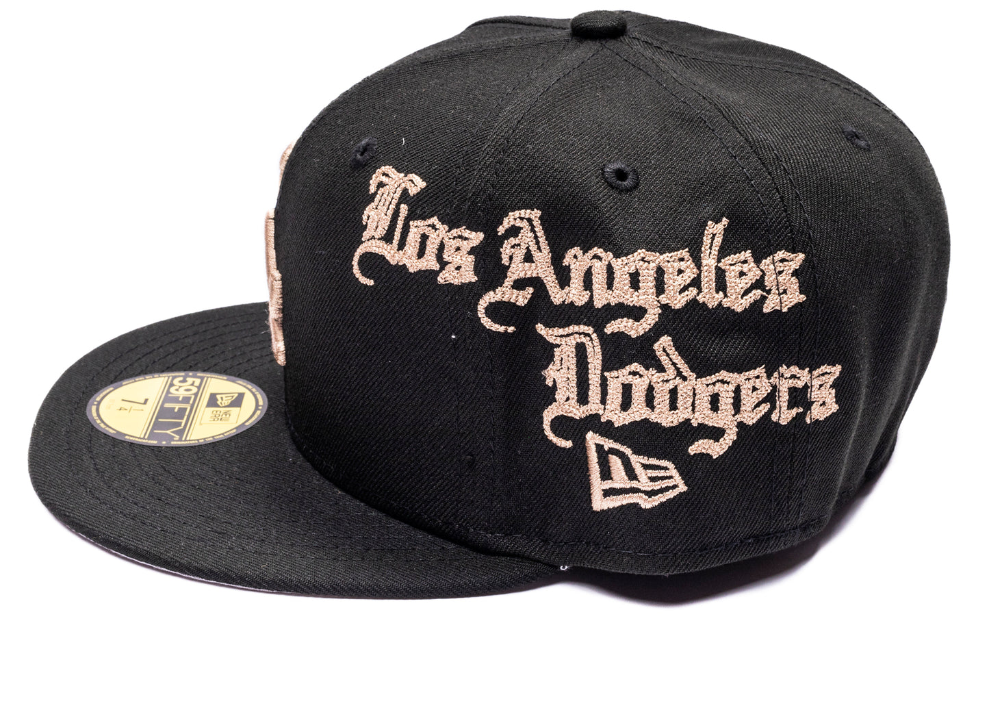 New Era MX Heritage Los Angeles Dodgers 59Fifty Fitted Hat in team colors, unisex cap, view 2