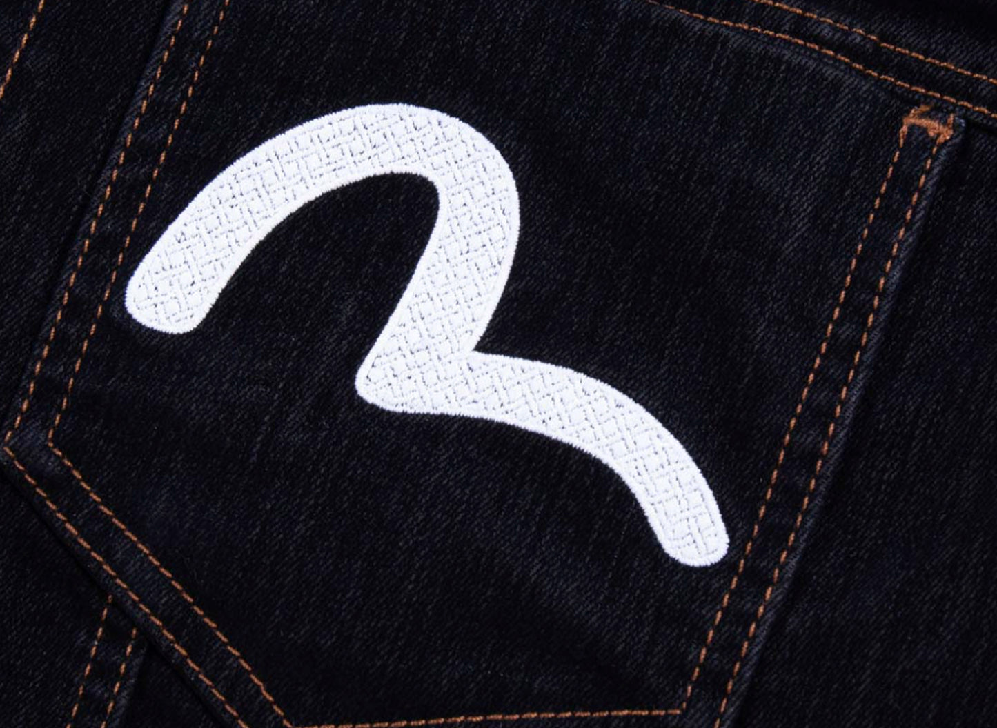 Chaqueta vaquera de corte regular Evisu con bordado Kamon y gaviota