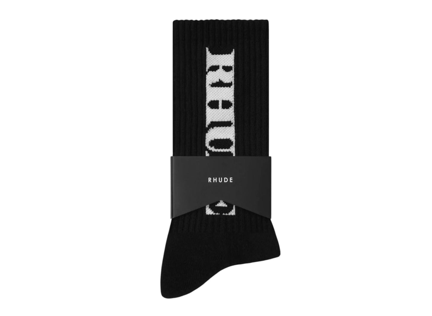 Rhude Tripoli Racing Logo Sock in Black / White