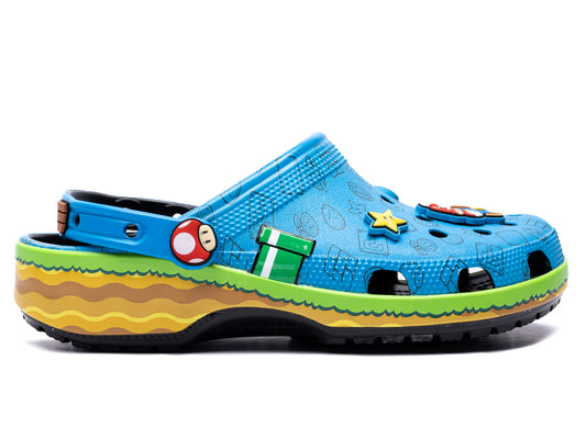Crocs x Super Mario Classic Clog in multi-color, men's molded slip-on clog