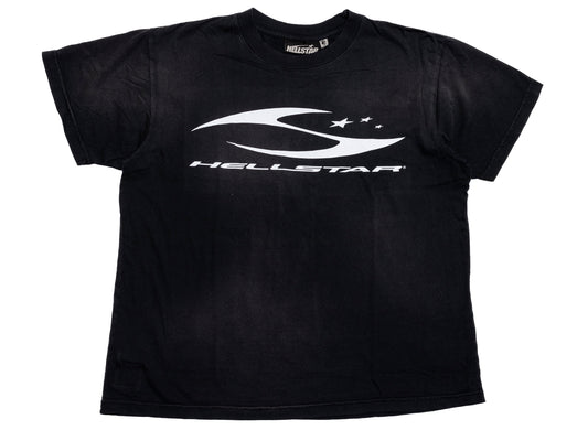 Hellstar H Cursive Logo T-Shirt in Black, front view