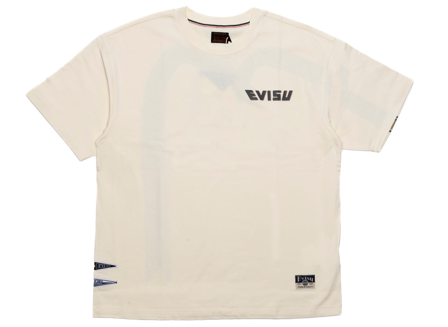 Evisu Did Everything Strick-T-Shirt in Creme