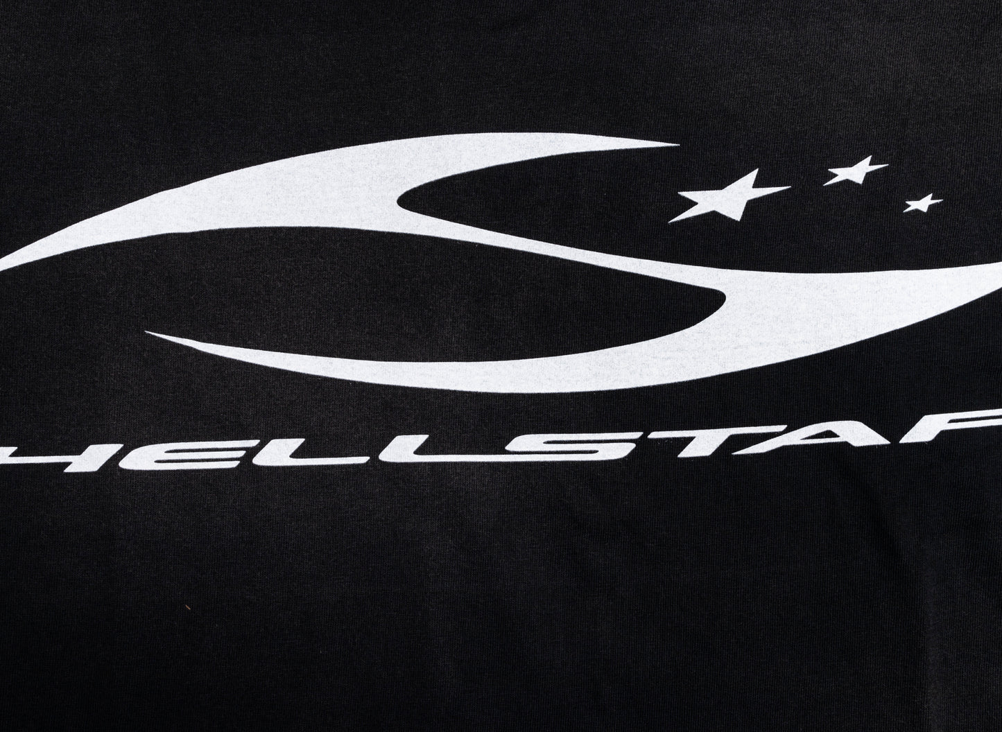 Hellstar H Cursive Logo T-Shirt in Black, graphic detail