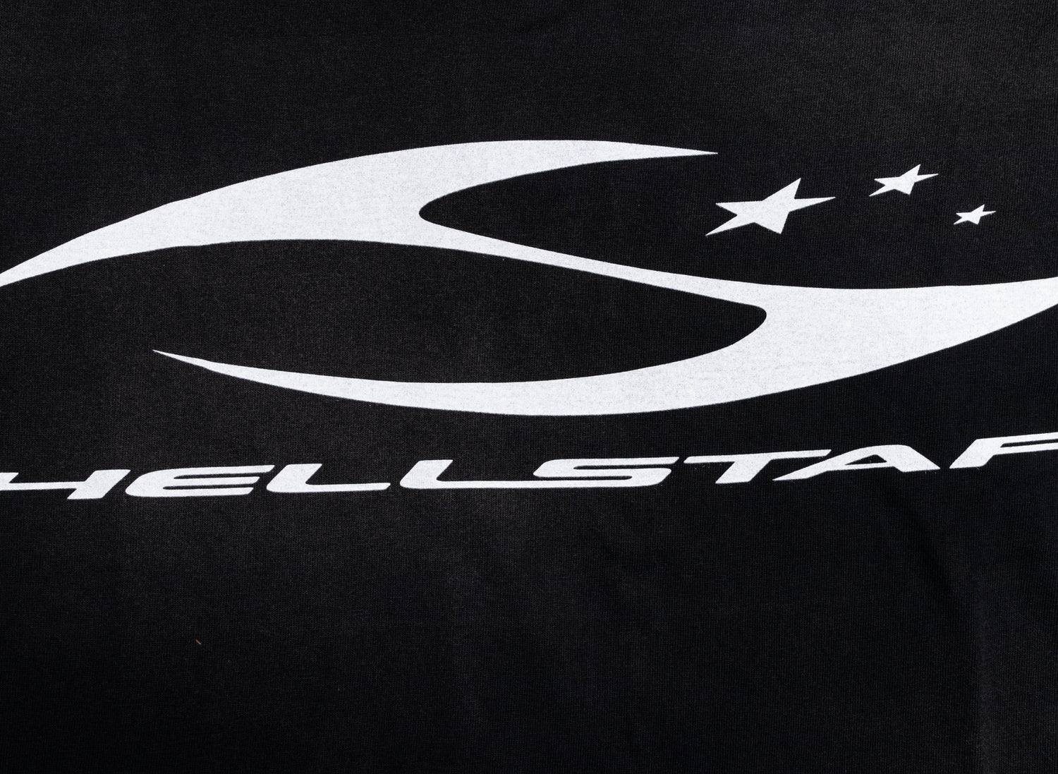 Hellstar H Cursive Logo T-Shirt in Black, graphic detail