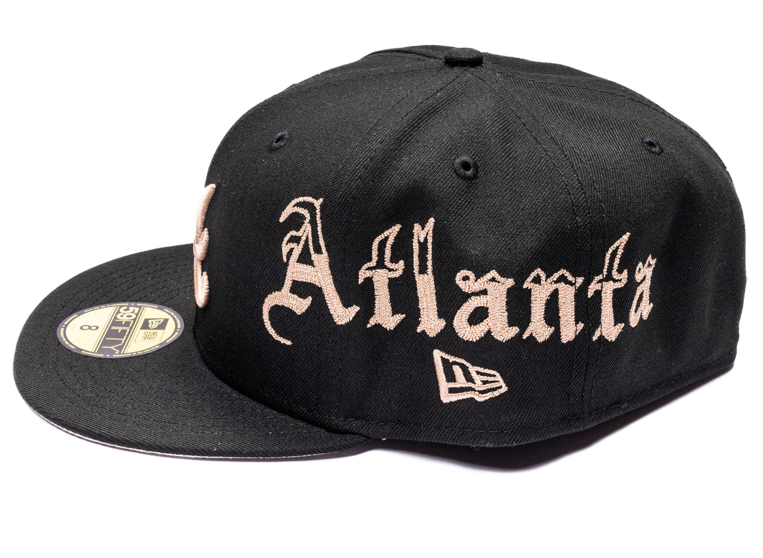 New Era MX Heritage Atlanta Braves 59Fifty Fitted Hat in team colors, unisex cap, view 2