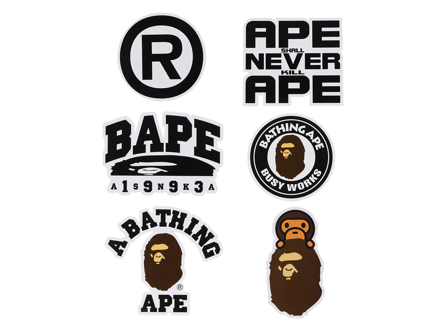 Juego de pegatinas A Bathing Ape