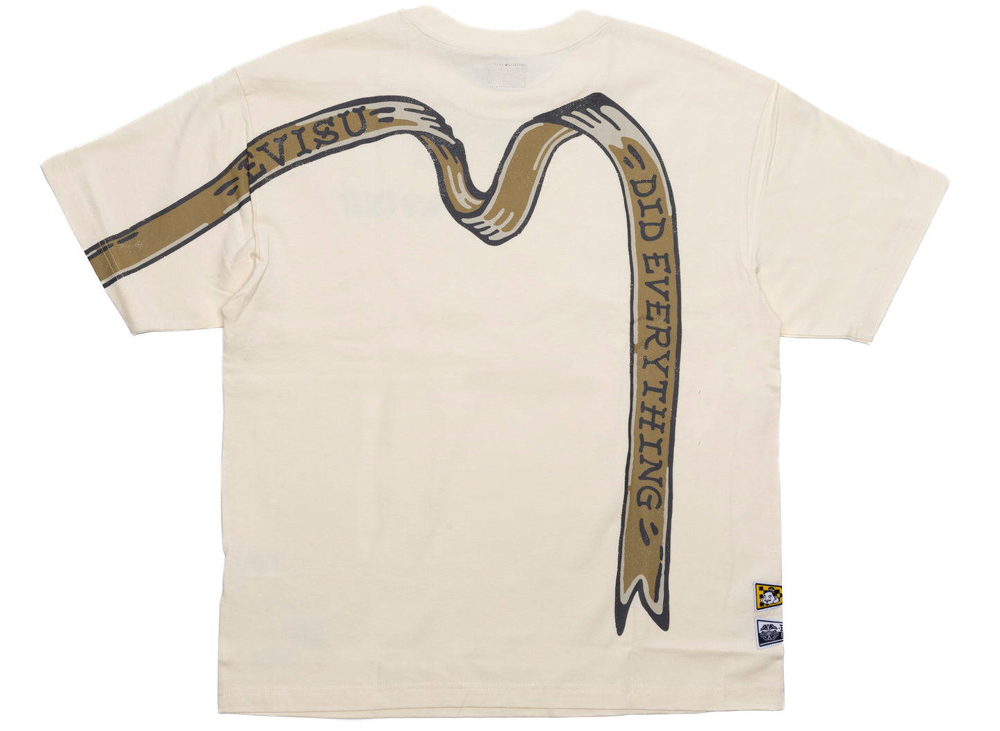 Evisu Did Everything Strick-T-Shirt in Creme