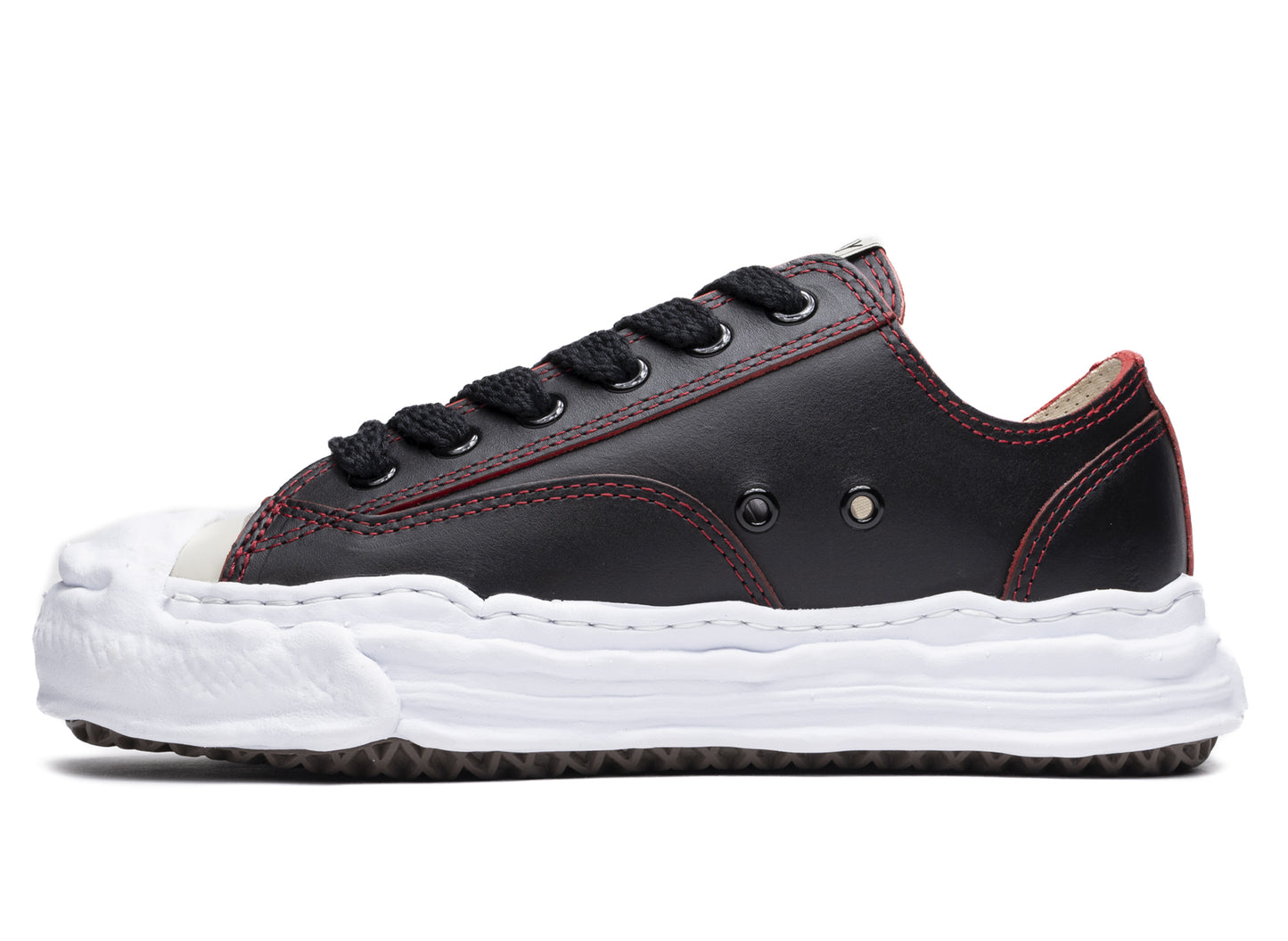 Maison Mihara Yasuhiro Leather Peterson Low en negro