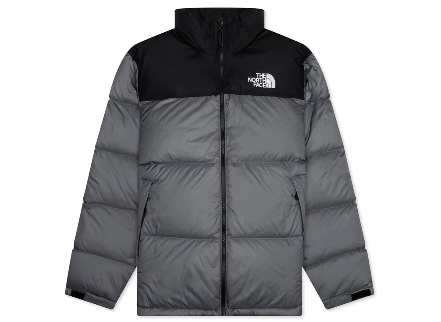The North Face 1996 Retro Nuptse Jacket in Smoked Pearl and TNF Black, men's jacket