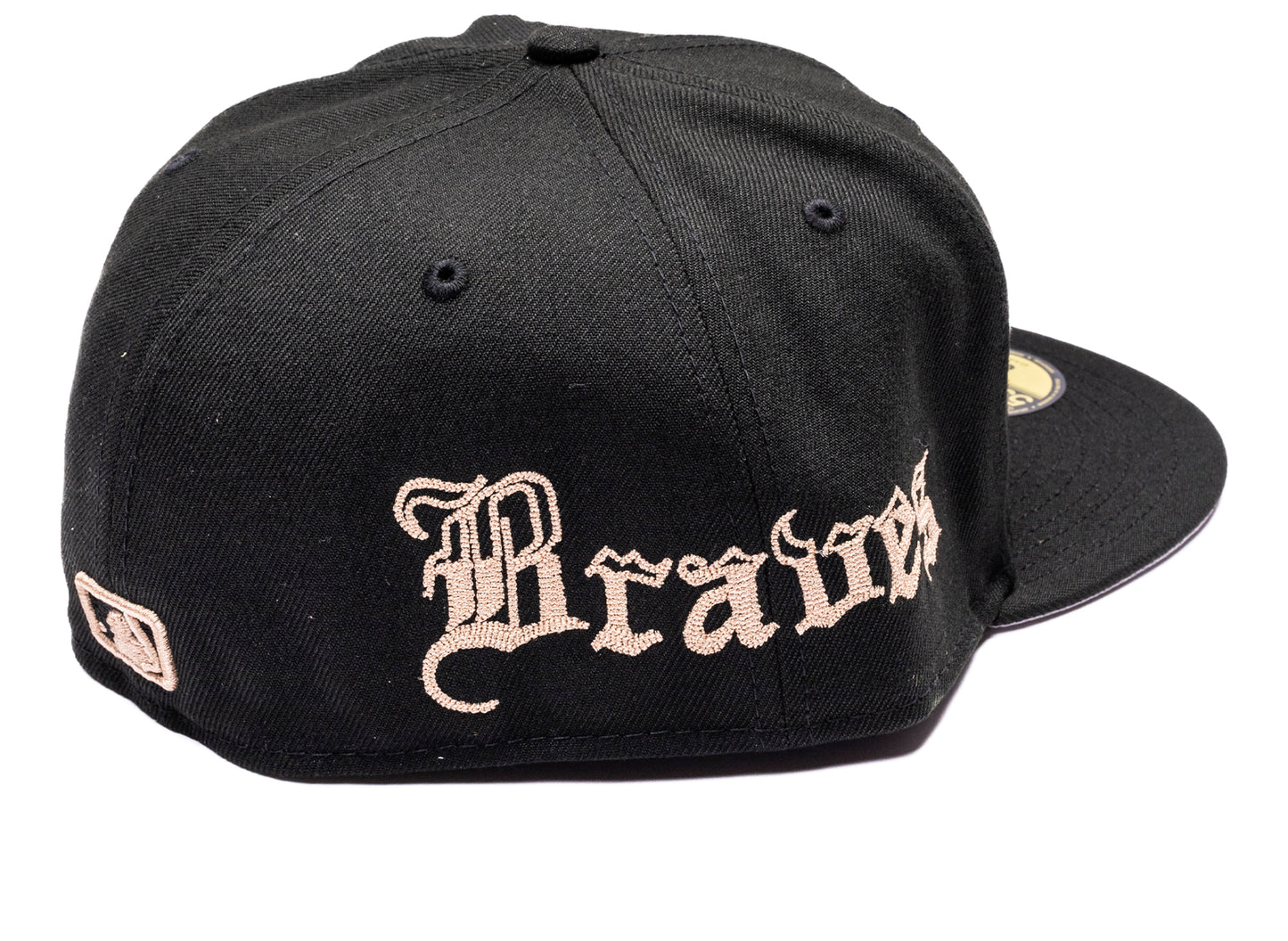 New Era MX Heritage Atlanta Braves 59Fifty Fitted Hat in team colors, unisex cap, view 3
